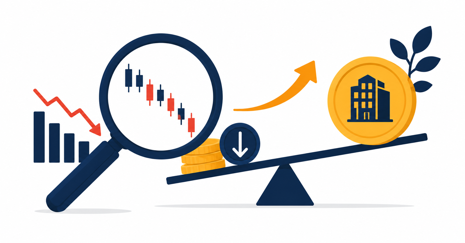 Ilustración sobre el value investing y el análisis del valor intrínseco de una empresa