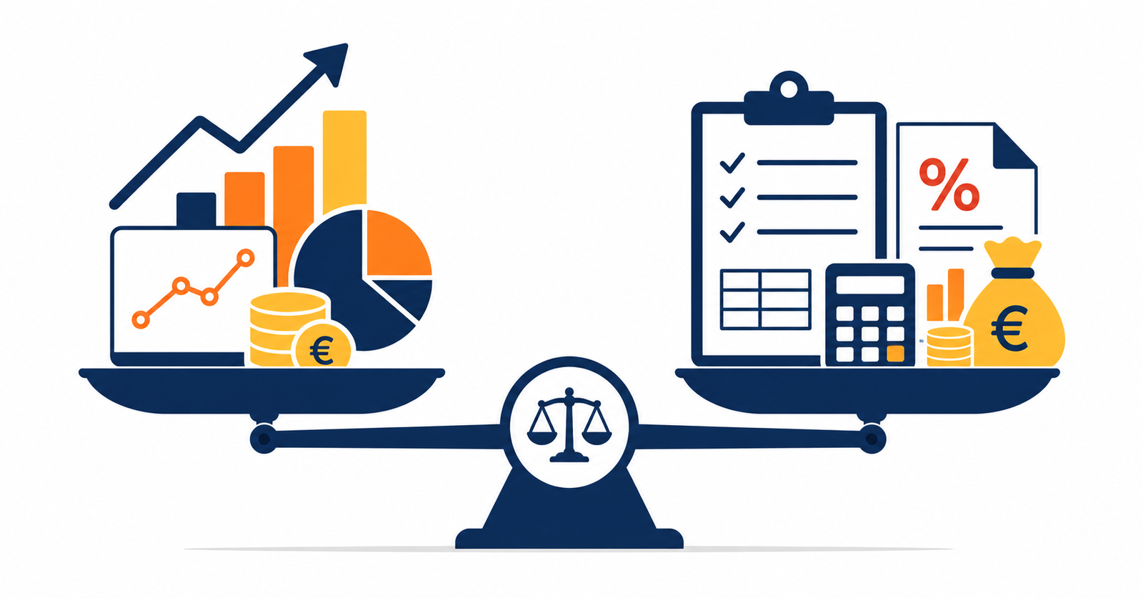 Ilustración sobre la fiscalidad de las inversiones en España: acciones, fondos y ETFs