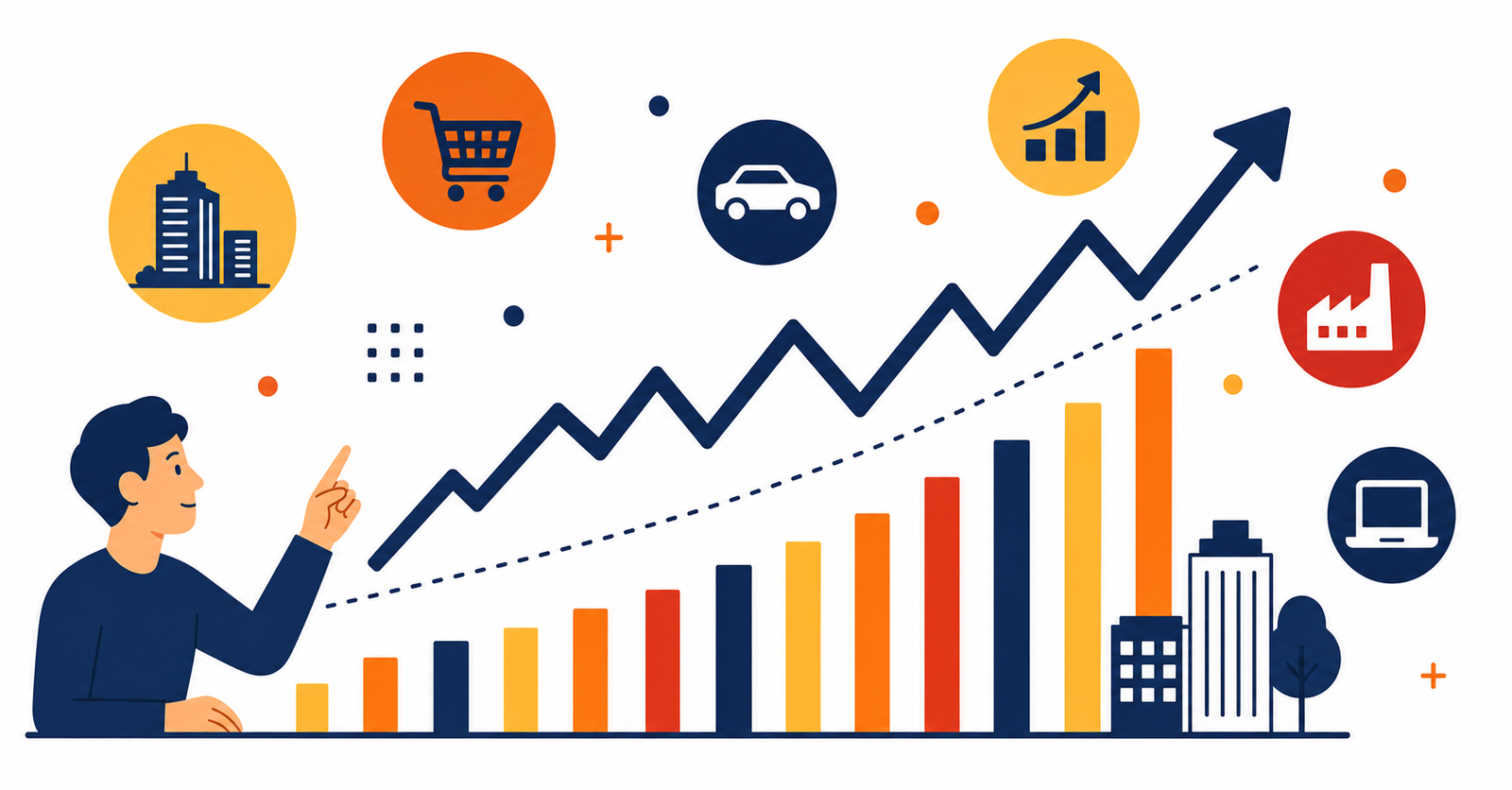 Ilustración sobre qué es la renta variable y su tendencia de crecimiento a largo plazo en bolsa