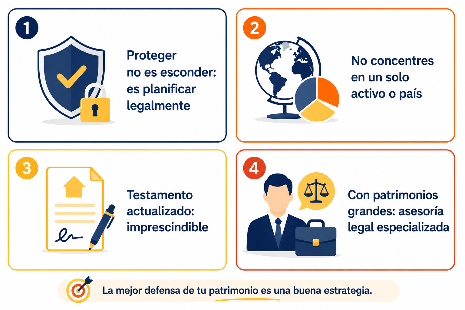 Infografía resumen sobre cómo proteger tu patrimonio legalmente y preservar lo que has ahorrado