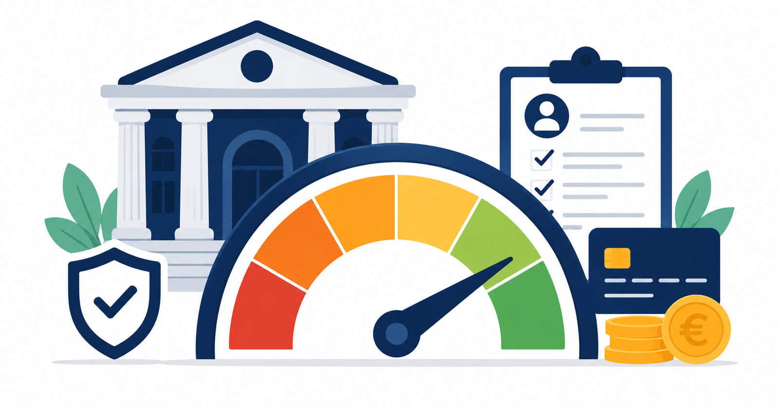 Ilustración sobre el scoring bancario y la evaluación del perfil crediticio