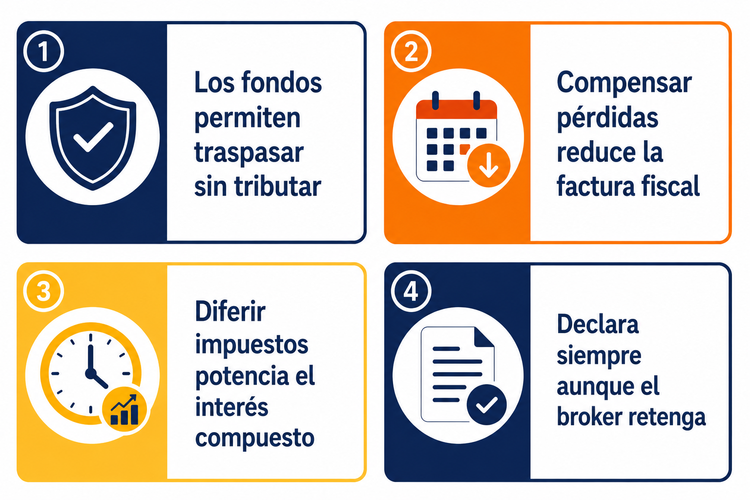 Infografía resumen sobre la fiscalidad de las inversiones en España