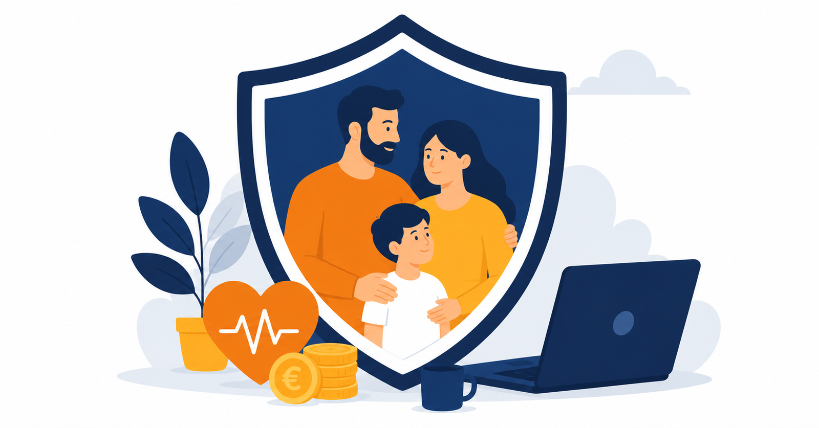 Ilustración sobre el seguro de vida para autónomos y la protección financiera familiar