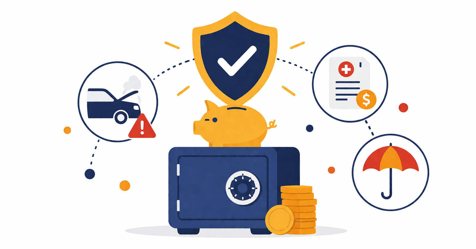 Ilustración sobre el fondo de emergencia como protección financiera