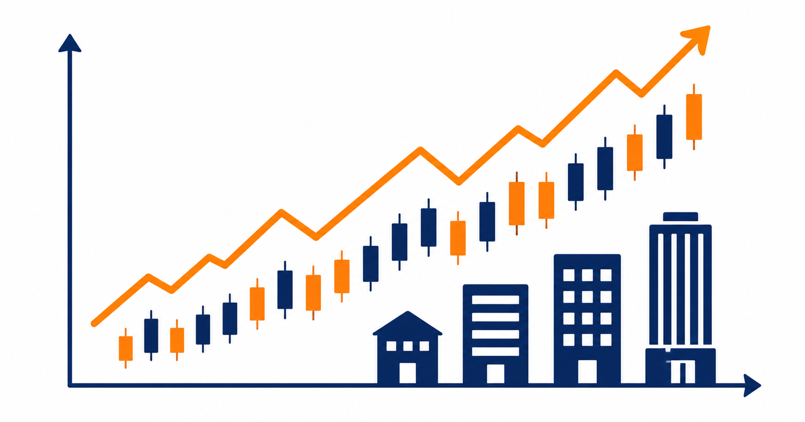 Ilustración minimalista sobre invertir en renta variable y acciones en bolsa