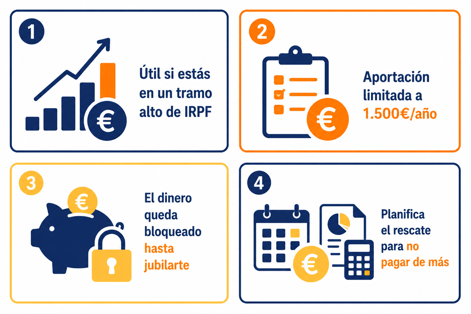 Infografía resumen con los consejos clave sobre el plan de pensiones