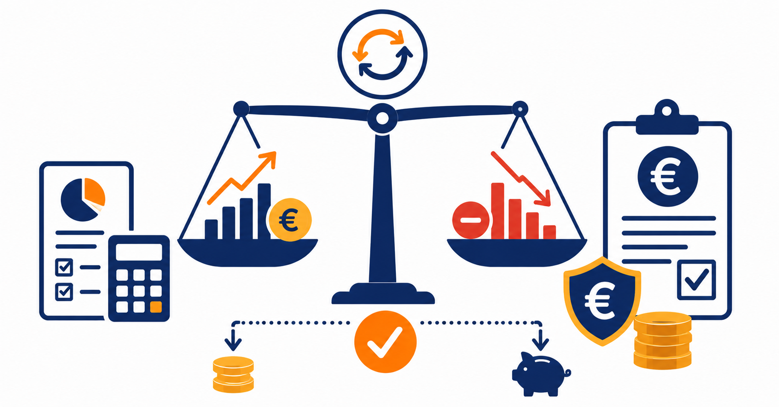 Ilustración sobre cómo compensar pérdidas y ganancias para optimizar la fiscalidad de las inversiones