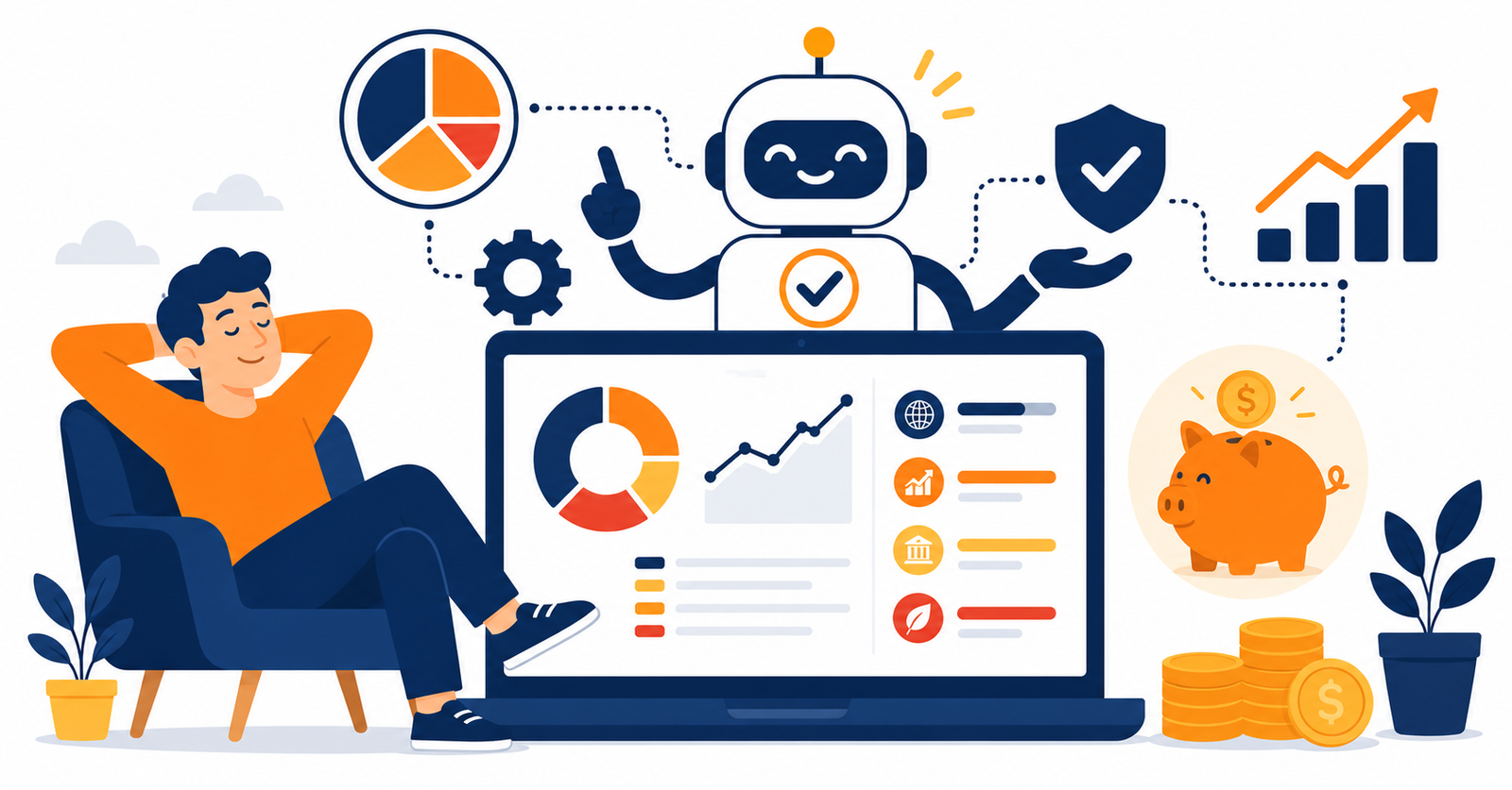 Ilustración sobre qué es un robo-advisor y la gestión automatizada de inversiones