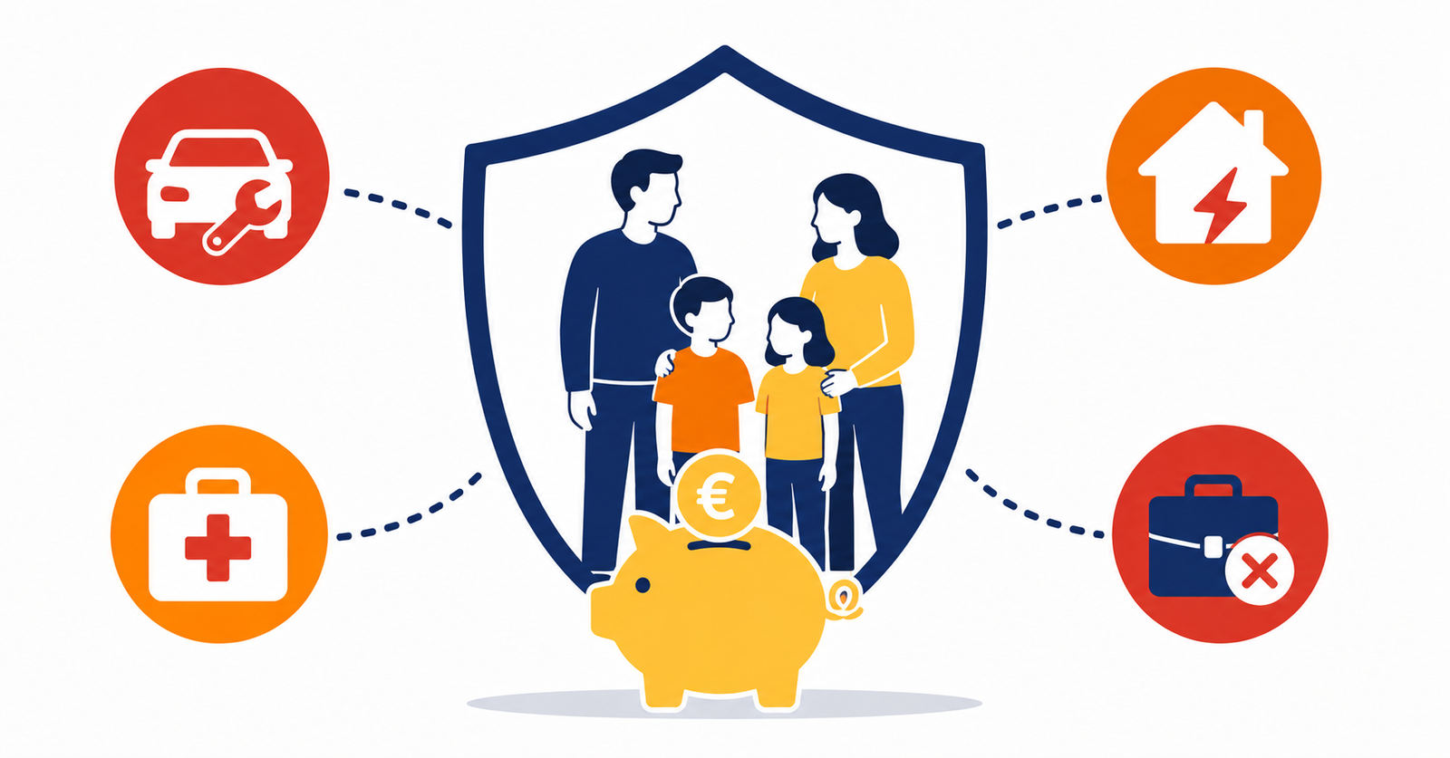 Ilustración sobre el fondo de emergencia como protección financiera frente a imprevistos