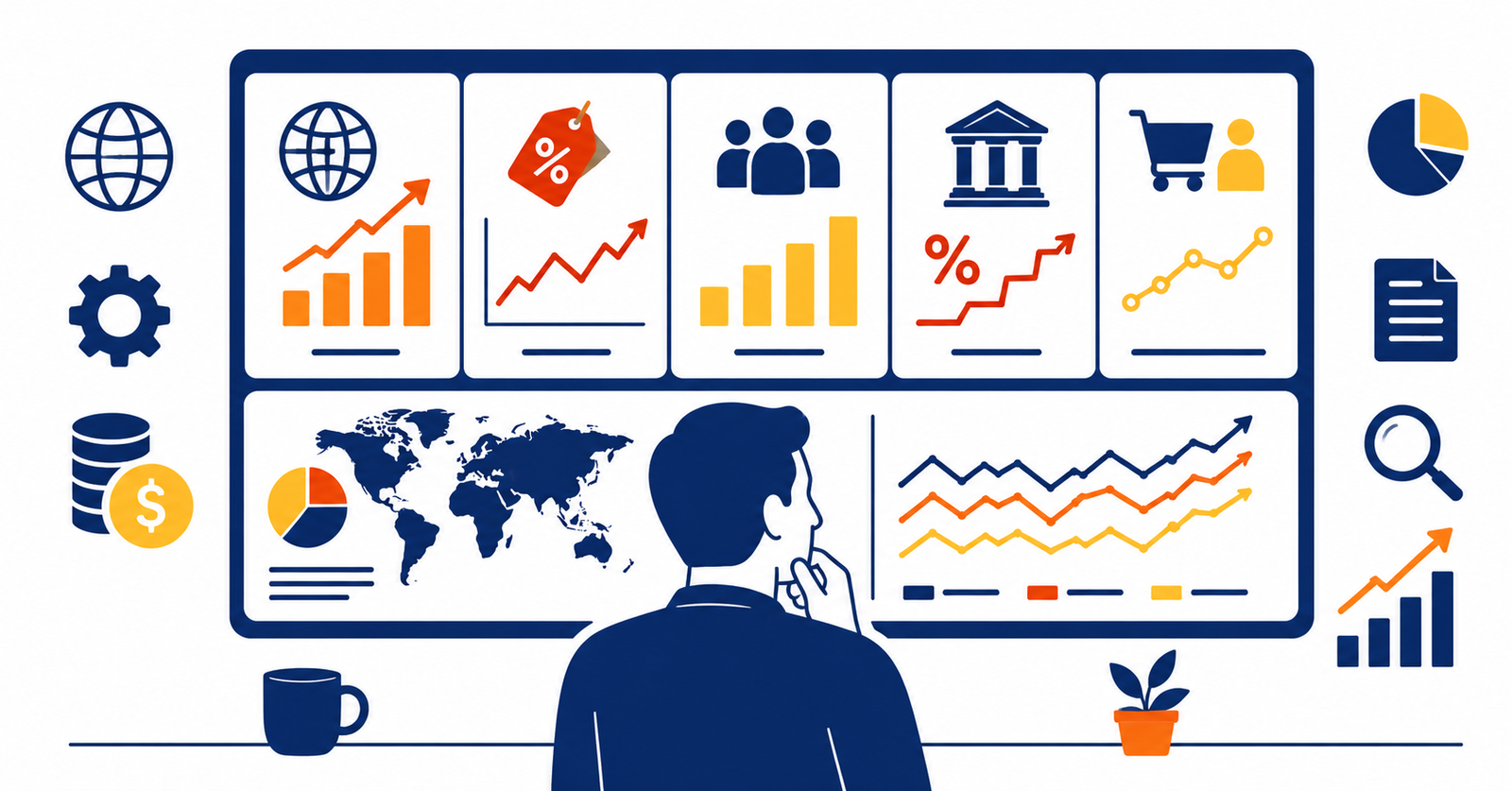 Ilustración sobre los indicadores económicos que todo inversor debe conocer y cómo interpretarlos