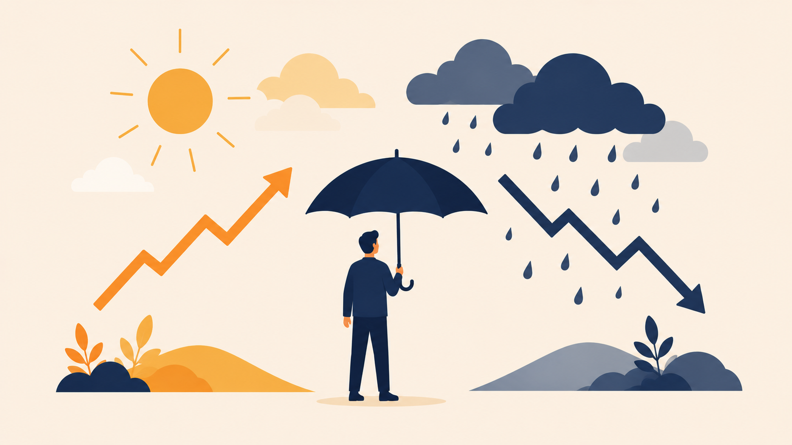 Factores económicos externos: persona bajo ciclos económicos de expansión y recesión