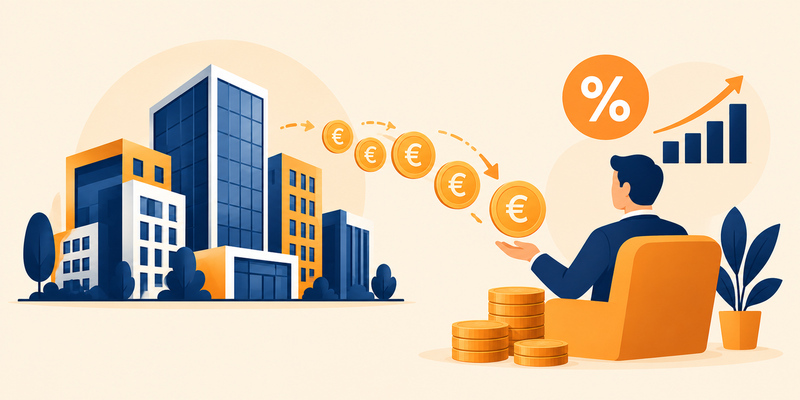 Ilustración sobre la rentabilidad por dividendo que una empresa paga al accionista